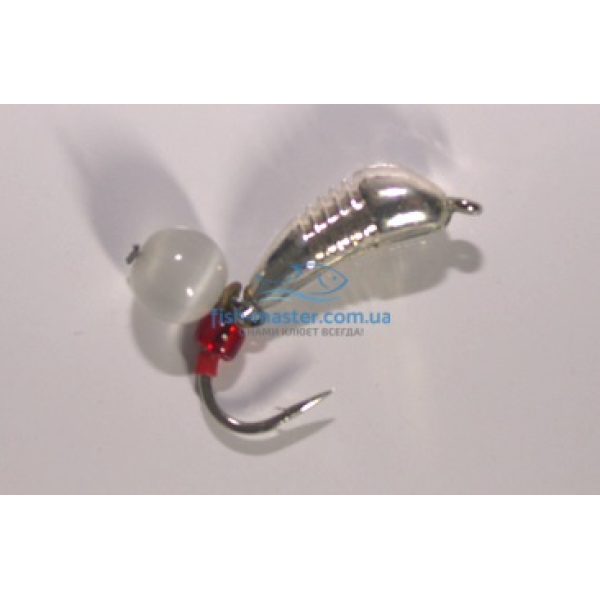 Winter Star Tungsten Banana Jig with a 4.0mm/1.2g Suspension, No. 12 Hook: Silver/White
