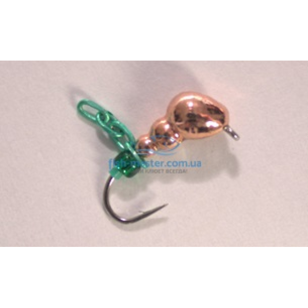 Winter Star tungsten jig with ant eye, 4.0mm/0.76g chain, #14 hook: copper/green