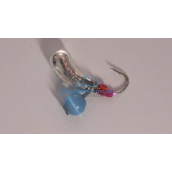 Winter Star tungsten jig with Uralka suspension, 3.0 mm/0.57 g, hook No. 16: silver/blue