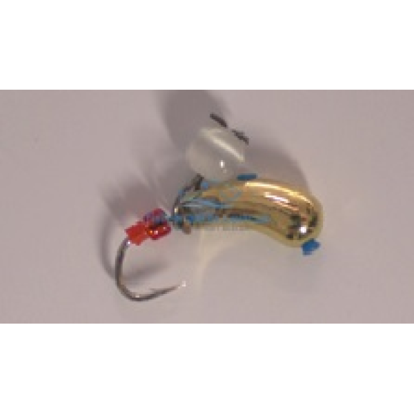 Winter Star tungsten jig, Uralka, 3.0mm/0.57g, hook No. 16: gold/white