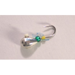 Winter Star tungsten jig, drop-shaped, 2.5mm/0.22g cambric, #20 hook: silver