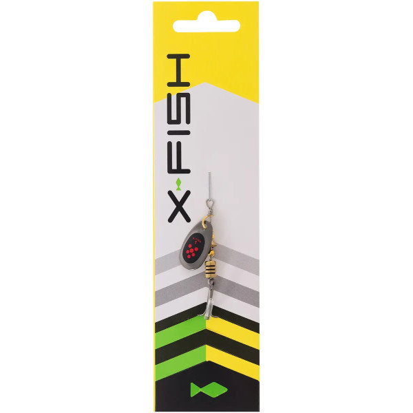 Spinner X-Fish Dark Side No. 4 9.5g Nikel black orange