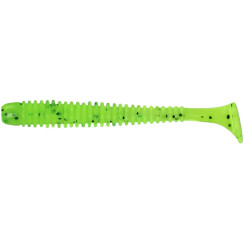Silicone X-Fish Guddi 3.5" Chartreuse Green & Black Flake