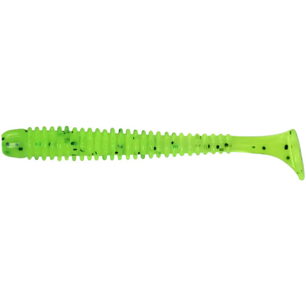 Silicone X-Fish Guddi 3.5" Chartreuse Green & Black Flake