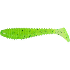 Silicone X-Fish Guddi Fat 3" Chartreuse Green & Black Flake