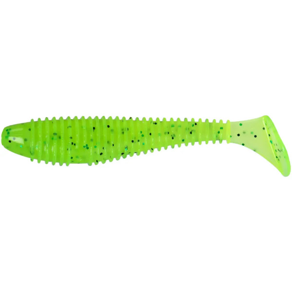 Силикон X-Fish Guddi Fat 3" Chartreuse Green & Black Flake