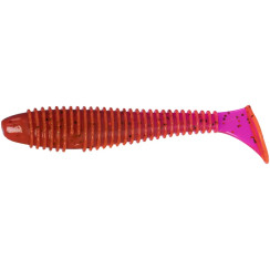 Silicone X-Fish Guddi Fat 3" Lox Rose Red & Black Flake