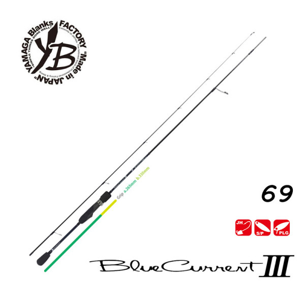 Спінінг Yamaga Blanks Blue Current III BLC-69 2.07m max 7g