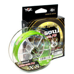 YGK G-Soul X8 Upgrade 150m 0.128mm #0.6/14lb 6.35kg Cord, Light Green