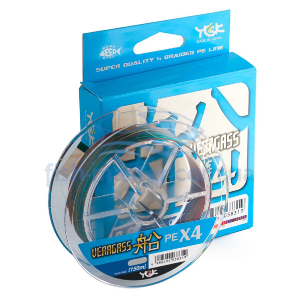 Шнур YGK Veragass PE X4 150m 0.185mm #1.2/20lb 9.1kg 10m x 5 colors